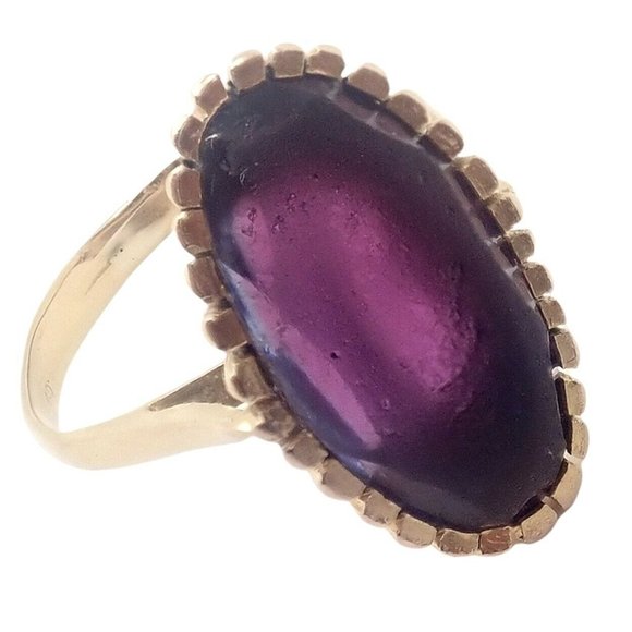 Vintage Estate 18k Yellow Gold Amethyst Ring